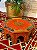 Mesa Madeira - Pintado à Mão - Laranja e Colorido - 41CM - Imagem 1