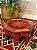 Mesa Madeira - Pintado à Mão - Vermelho e Colorido - 41CM - Imagem 1