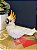 Escultura Cacatua - Decorativa - Cerâmica - Branco e Amarelo - Imagem 2