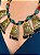 Colar - Metal e Resina - Preto, Vermelho, Turquesa e Dourado - Imagem 2