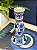 Castiçal - Porta Vela - Cerâmica - Branco e Azul - 21CM - Imagem 2