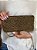 Bolsa Clutch - Tecido - Miçangas - Marrom e Dourada - Imagem 1