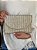 Bolsa Clutch - Tecido - Miçangas - Branco e Dourado - Imagem 1