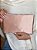 Bolsa Clutch - Tecido - Miçangas - Rosa Claro e Branco - Imagem 2