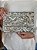 Bolsa Clutch - Tecido - Miçangas - Branco e Prata - Imagem 1