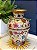 Vaso - Decorativo - Latão - Branco e Colorido - 23CM - Imagem 1