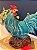 Galo Decorativo - Cerâmica - Turquesa - 30CM - Imagem 2