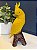 Escultura Cacatua - Decorativa - Cerâmica - Amarelo e Marrom - Imagem 2