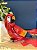 Escultura Arara - Decorativa - Cerâmica - Vermelho e Colorido - Imagem 2