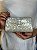 Bolsa Clutch em Metal - Madrepérolas e Dourado - Com Alça - Imagem 1