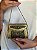 Mini Bolsa Clutch em Metal - Marrom e Dourado - Com Alça - Imagem 1