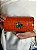 Bolsa Clutch em Metal - Laranja, Verde e Dourado - Com Alça - Imagem 2
