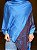 Pashmina de Viscose - Estampada - Azul e Vinho - Imagem 1