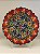 Prato de Parede Pequeno - Turquia - Decorativo - Cerâmica - Alto Relevo - Laranja e Colorido - Imagem 1