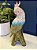 Escultura Cacatua - Decorativa - Cerâmica - Branco, Verde e Turquesa - Imagem 2