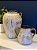 Vaso Cerâmica Branco e Dourado 16cm - Imagem 3
