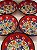 Bowl - Cerâmica - Turquia - Pintura Alto Relevo - Tamanho Grande - Vermelho e Colorido - Imagem 2