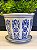 Cachepot em Cerâmica - Azul e Branco - 15CM - Imagem 2