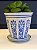 Cachepot em Cerâmica - Azul e Branco - 12CM - Imagem 2