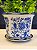 Cachepot em Cerâmica - Azul e Branco - 16CM - Imagem 2