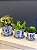 Cachepot em Cerâmica - Azul e Branco - 12CM - Imagem 3