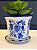 Cachepot em Cerâmica - Azul e Branco - 12CM - Imagem 2