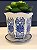 Cachepot em Cerâmica - Azul e Branco - 11CM - Imagem 2