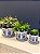 Kit Cachepot em Cerâmica - 3 Peças - Azul e Branco - Imagem 1