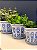 Kit Cachepot em Cerâmica - 3 Peças - Azul e Branco - Imagem 2