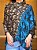 Pashmina de Viscose - Estampada - Dupla Face - Preto, Azul e Bege - Imagem 1