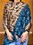 Pashmina de Viscose - Estampada - Dupla Face - Preto, Azul e Bege - Imagem 3