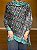 Pashmina de Viscose - Estampada - Dupla Face - Preto, Turquesa e Colorido - Imagem 1