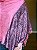 Pashmina de Viscose - Estampada - Rosa e Cinza Escuro - Imagem 2