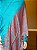 Pashmina de Viscose - Estampada - Turquesa e Vermelho - Imagem 2