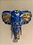 Cabeça De Elefante - Madeira - Azul e Dourado - Imagem 1