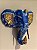 Cabeça De Elefante - Madeira - Azul e Dourado - Imagem 2