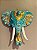 Cabeça De Elefante - Madeira - Verde Turquesa e Dourado - Imagem 1