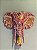 Cabeça De Elefante - Madeira - Rosa e Dourado - Imagem 1