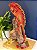 Escultura Iguana - Decorativa - Madeira e Resina - Vermelho e Marrom - Imagem 2