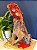 Escultura Iguana - Decorativa - Madeira e Resina - Vermelho e Marrom - Imagem 1
