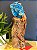 Escultura Iguana - Decorativa - Madeira e Resina - Azul, Vermelho e Marrom - Imagem 1