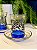 Copo Turco - Pares - Vidro Turquia - Flores - Azul Escuro, Preto e Dourado - Imagem 2