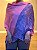 Pashmina de Viscose - Estampada - Rosa e azul - Imagem 1