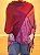 Pashmina de Viscose - Estampada - Vermelho e rosa - Imagem 1