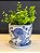 Cachepot em Cerâmica - Arabesco - Azul e Branco - 12,5CM - Imagem 1
