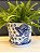Cachepot em Cerâmica - Arabesco - Azul e Branco - 20CM - Imagem 1