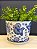 Cachepot em Cerâmica - Arabesco - Azul e Branco - 25CM - Imagem 1