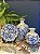 Trio Decorativo - Cerâmica - Azul e Branco - Imagem 1