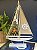 Escultura Decorativa - Barco - Madeira - Azul e Branco - Imagem 1