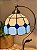 Abajur Tiffany - Pendente - Vitral - Branco e Azul - Imagem 2